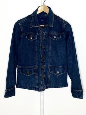 Falls Creek | Dark-Wash Denim Cotton/Spandex Button-Down Jean Jacket Sz Small